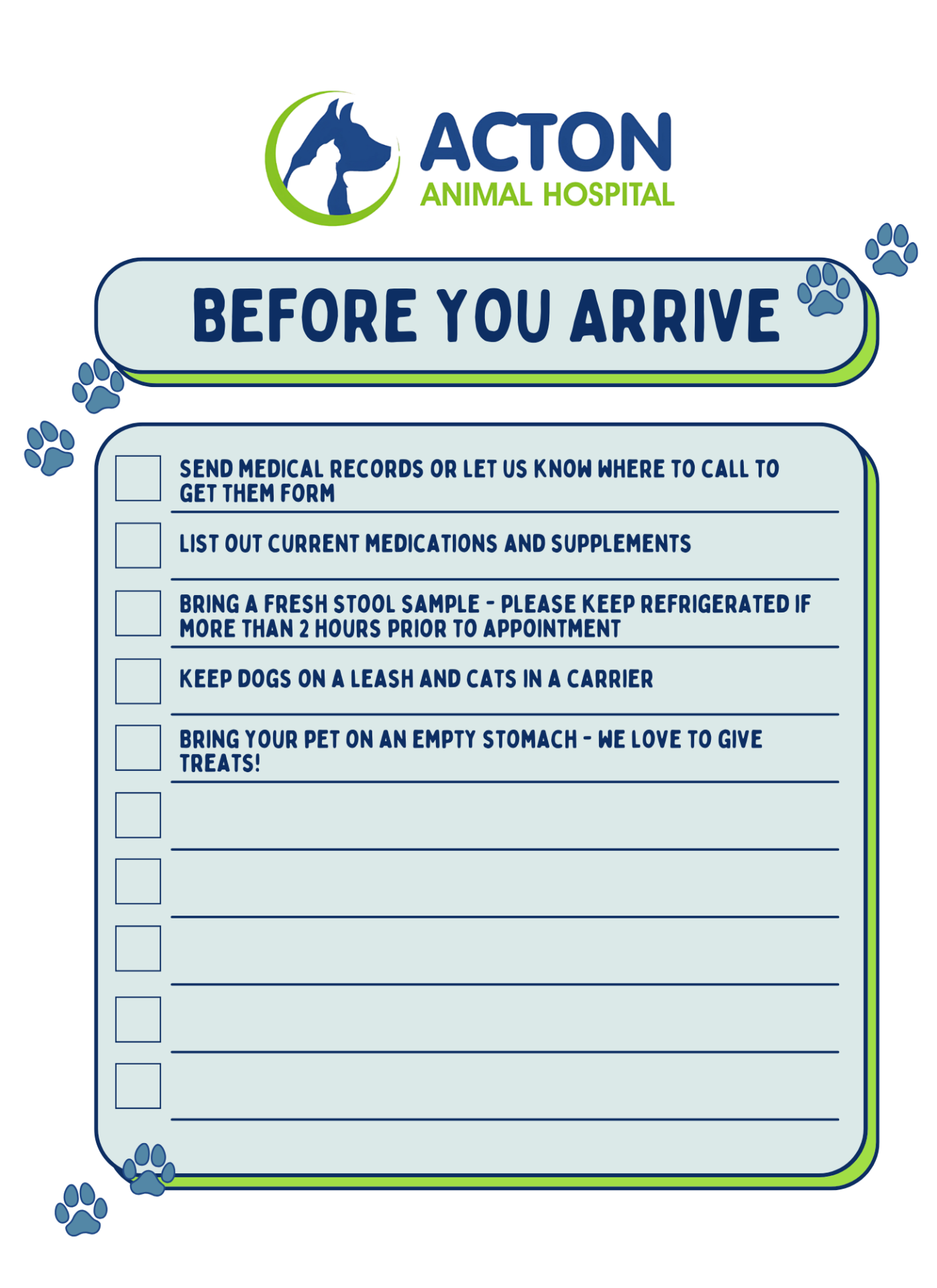 BeforeYouArriveChecklist